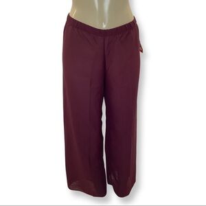 Zuliana Size Large Burgundy Elastic Waist Sheer Beach Pants. Made in USA. New